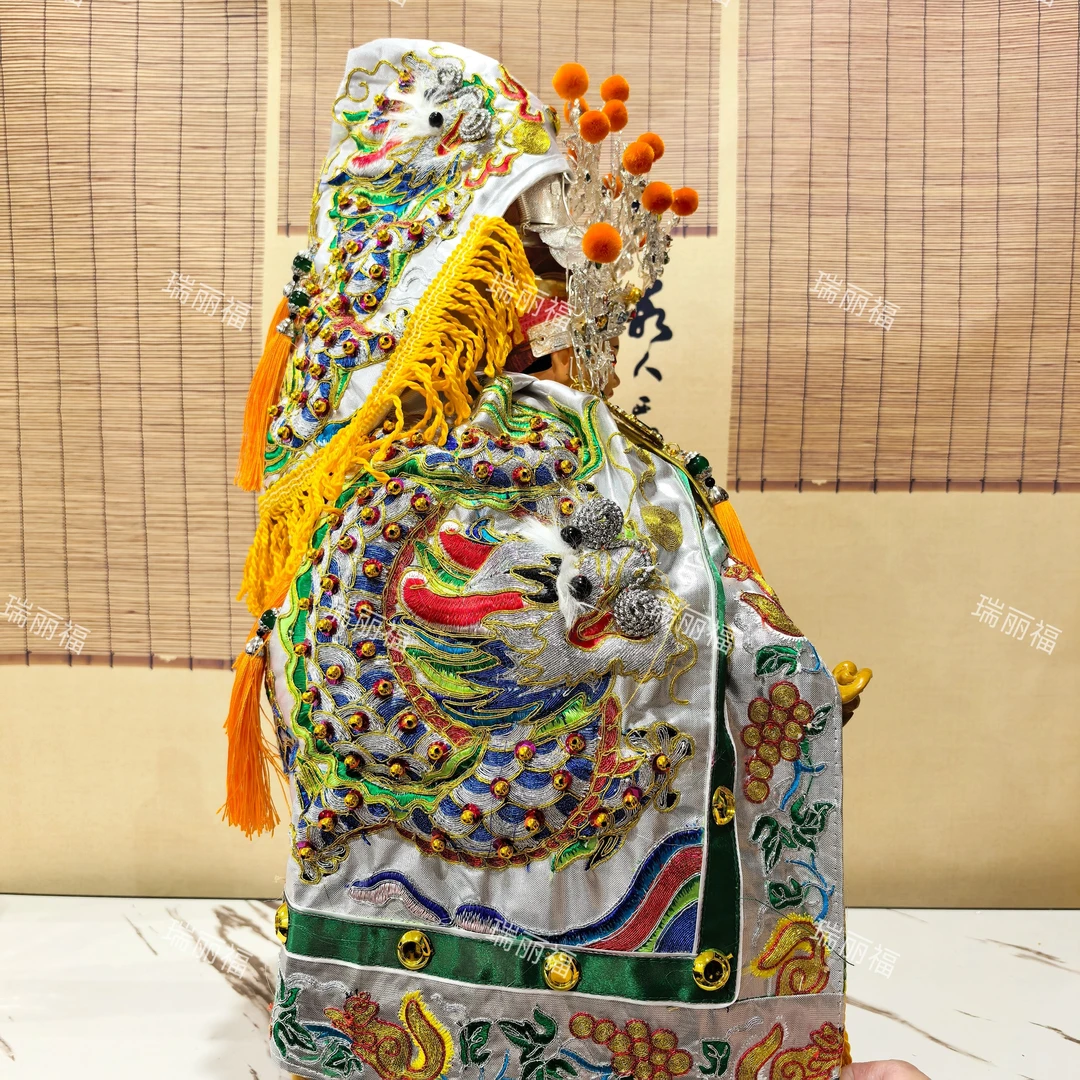 台版新款神明刺绣龙袍斗篷披风粒仔鳞带奉帽亮片珠子款内里双层