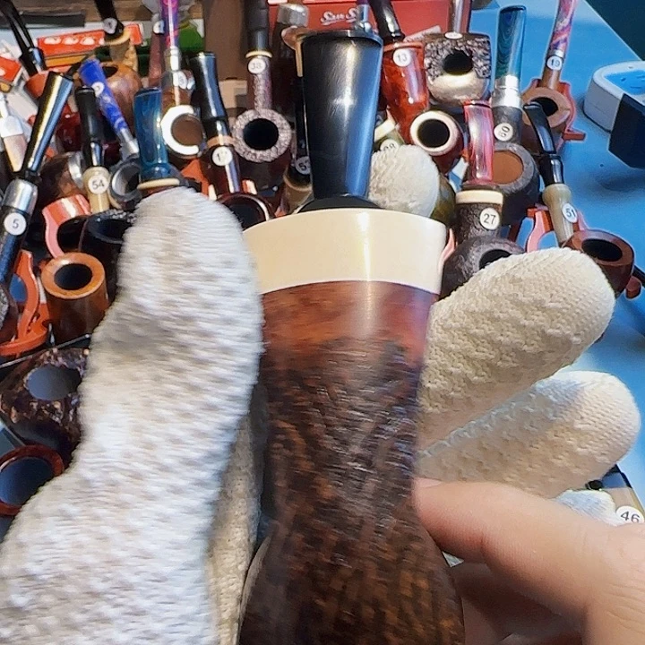 石楠木手工河豚烟斗