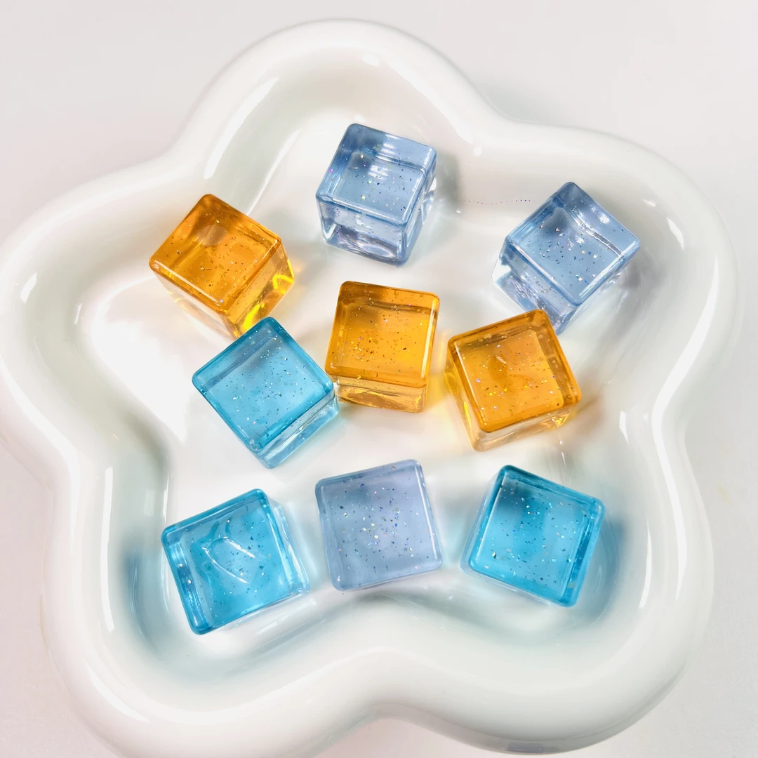 【蓝橙逸韵】幸福三选一 18mm平面细闪夜光星空DIY创意冰块摆件