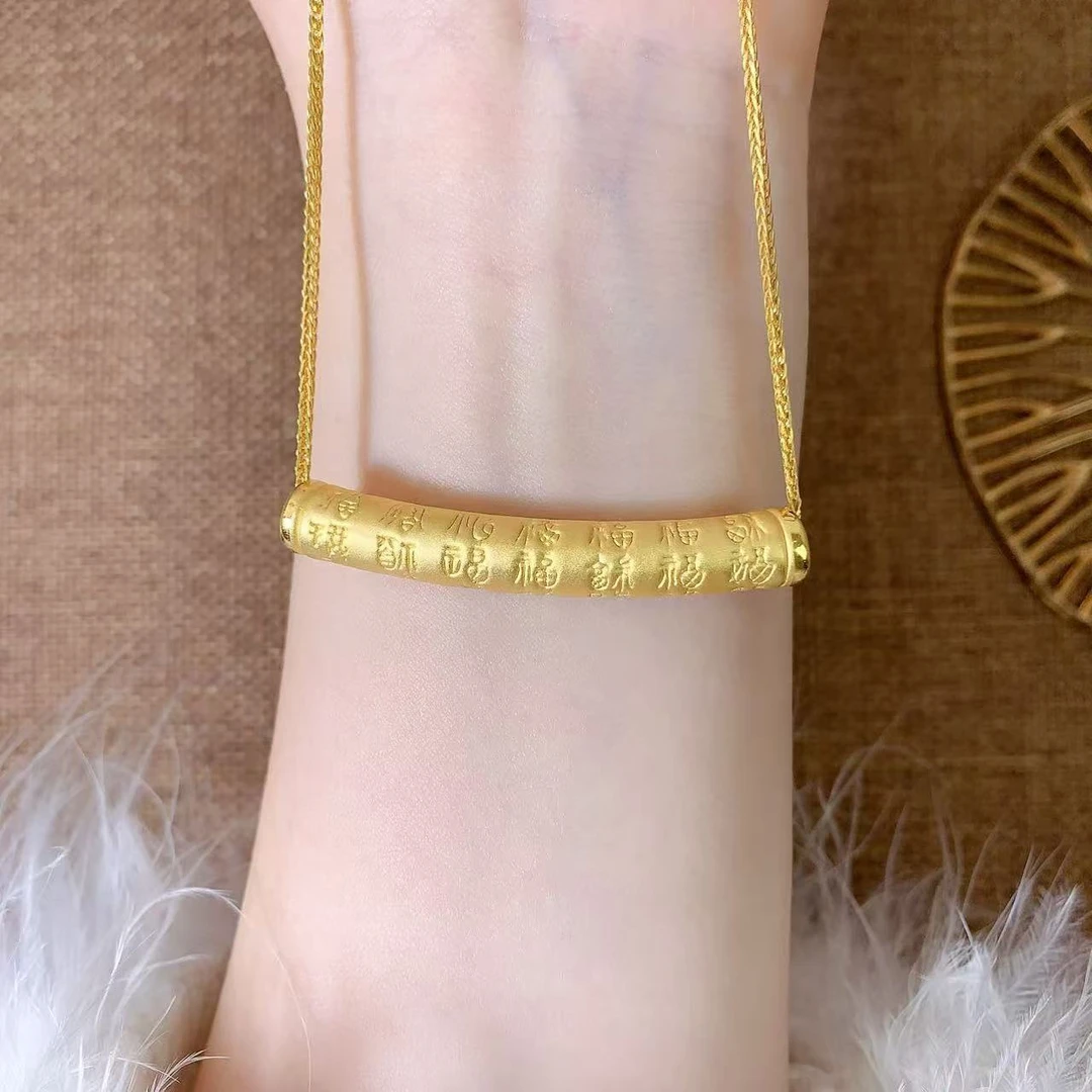 【伟新源】足金999 硬金工艺 满福弯管3.03克（不含链）