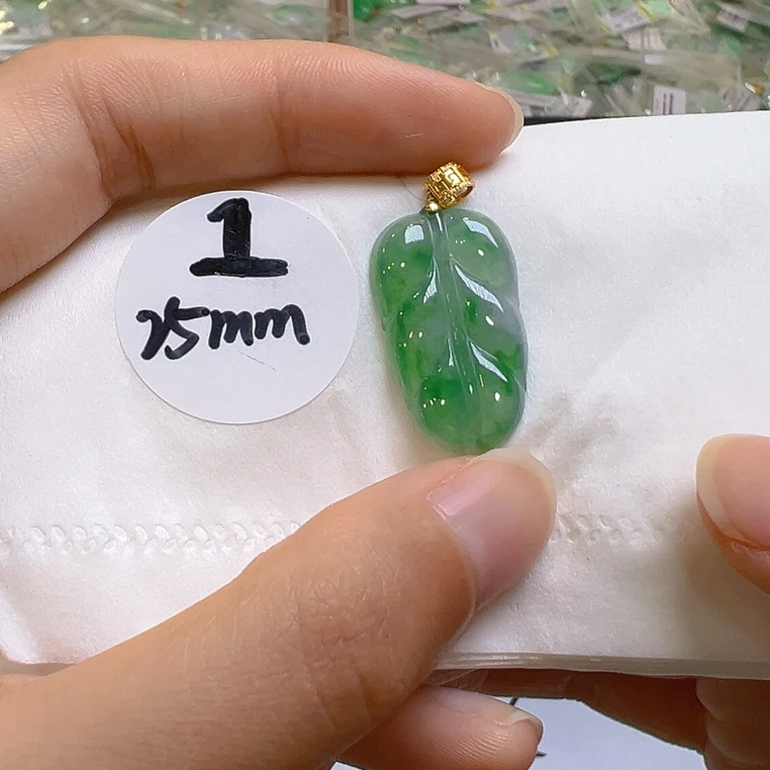 翡翠18K金镶嵌吊坠(不含链)翡翠