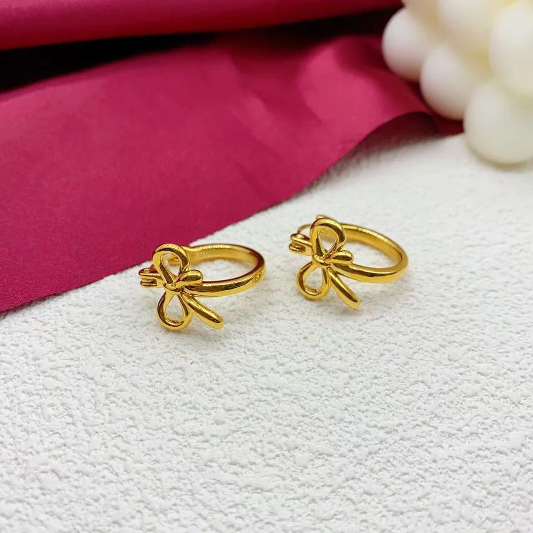 【木韵阁】足金999 5D黄金蝴蝶结耳扣时尚黄金时尚 5.79