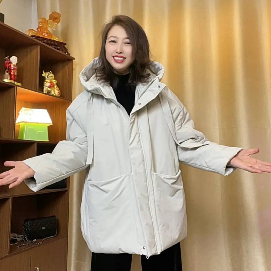 轻奢保暖加厚棉服休闲潮流连帽女长袖时尚大版保暖百搭修身显瘦