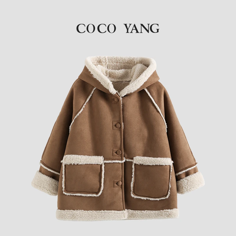 春秋季高品质女童外套时尚百搭加绒外套-YHW024
