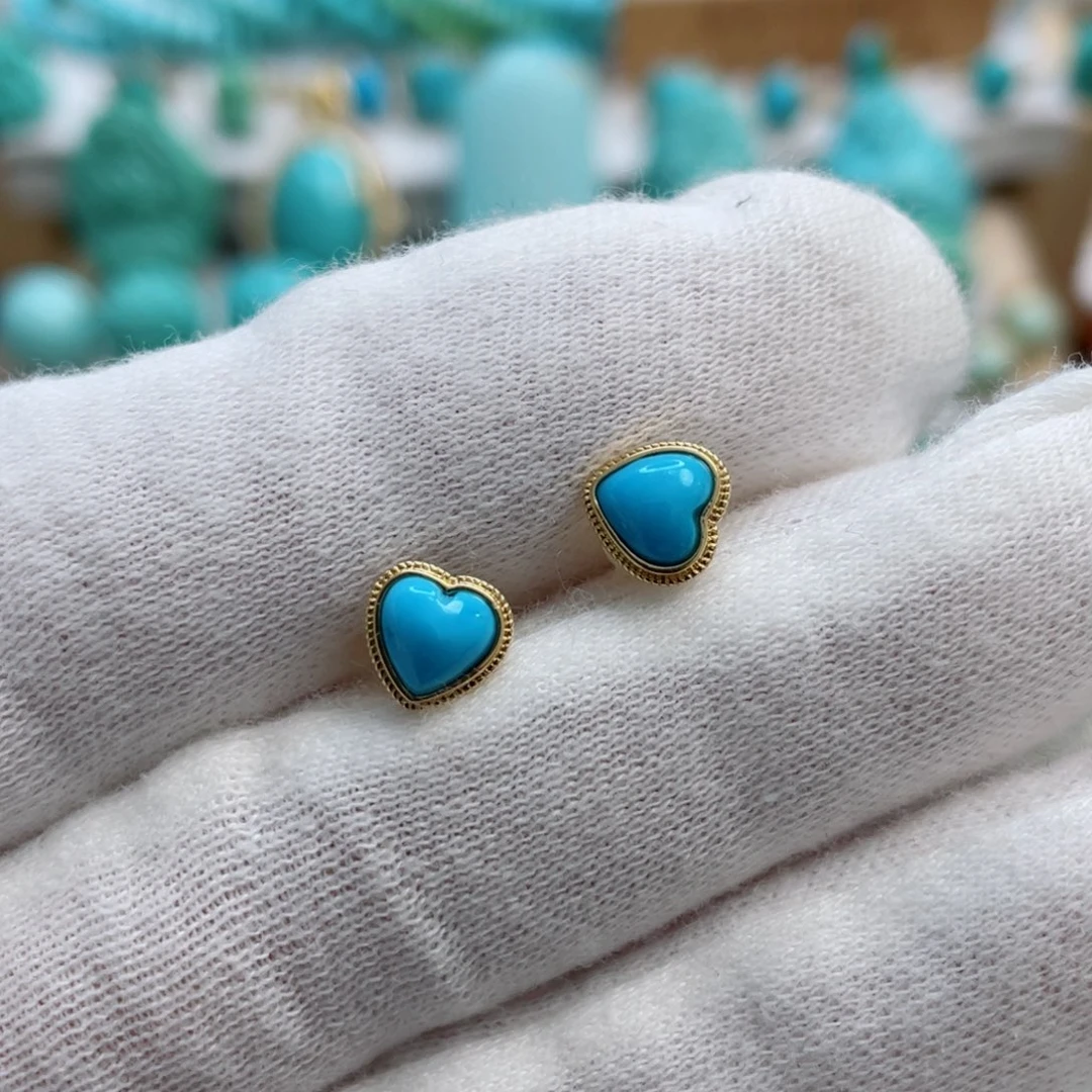 绿松石珠宝奇石18K金镶嵌