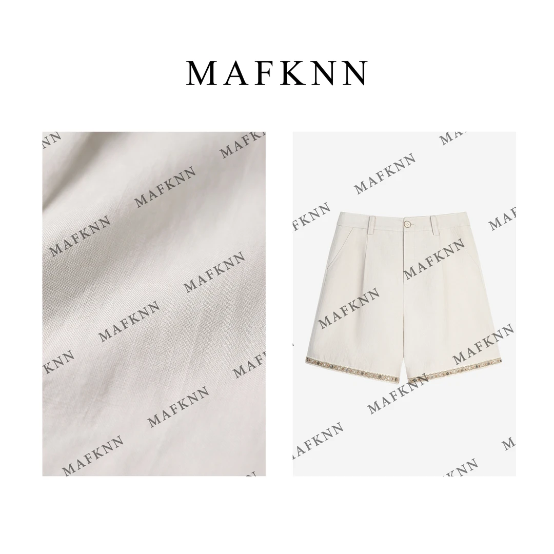 时尚休闲简约纯色百搭纽扣气质舒适短裤MK12080