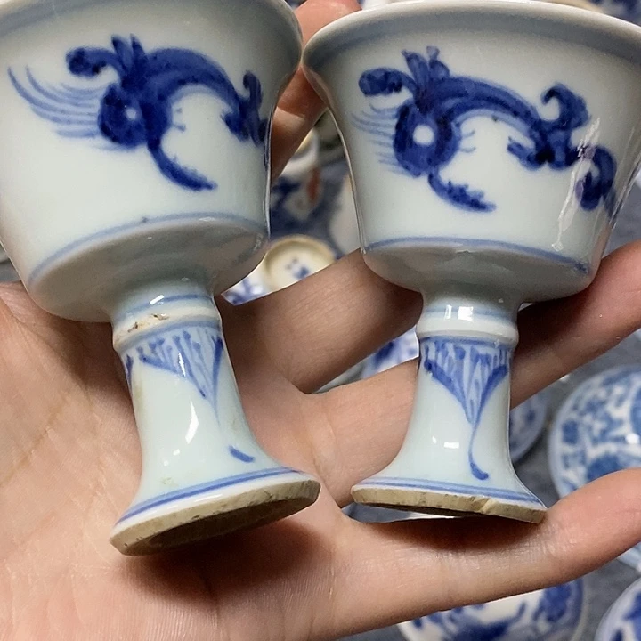 海***痛青花杯子，青花杯子
