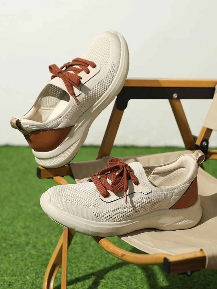 Pansy盼喜日本春季男鞋轻便舒适透气飞织一脚蹬休闲运动鞋1117