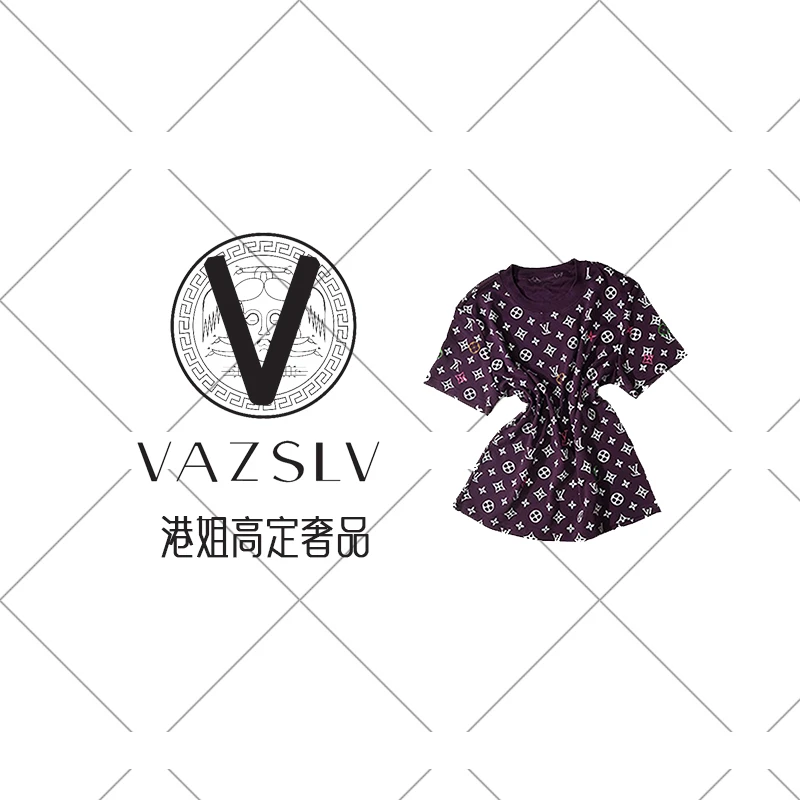 【VAZSLVTY/原创设计】老花夏季时尚气质显瘦简约休闲T恤女BG533