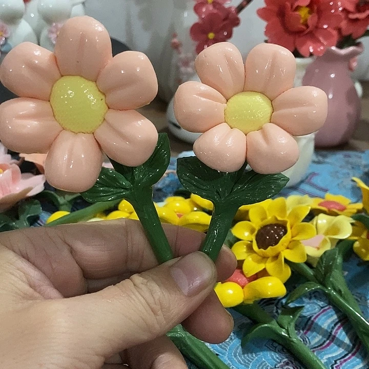 瓷片纯手工陶瓷花摆件瑕