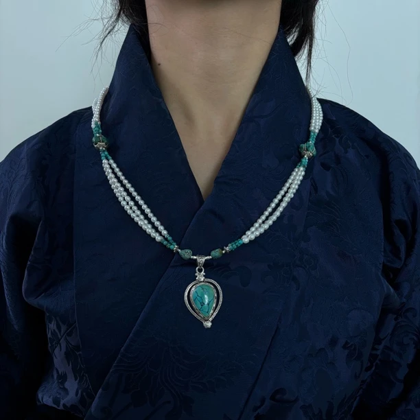 吊坠925银 【松秀饰品】尼泊尔手工吊坠通体925银 珍珍项链