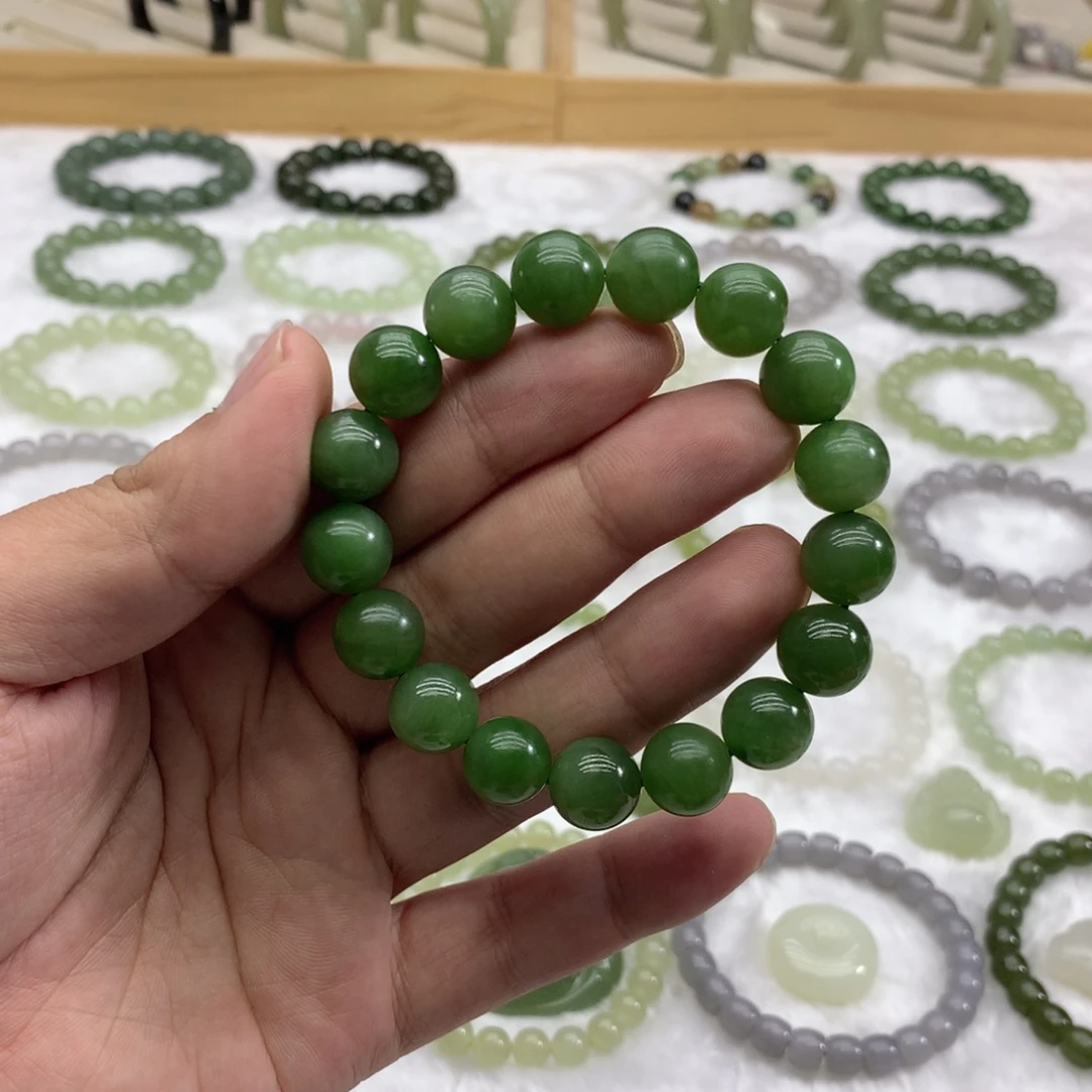 和田玉未镶嵌手串（碧玉12）