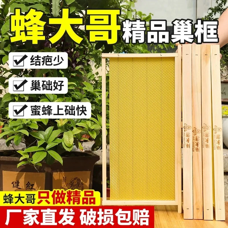 蜂大哥精品中蜂带框巢脾全套养蜂巢框杉木蜜蜂箱专用意蜂10个装
