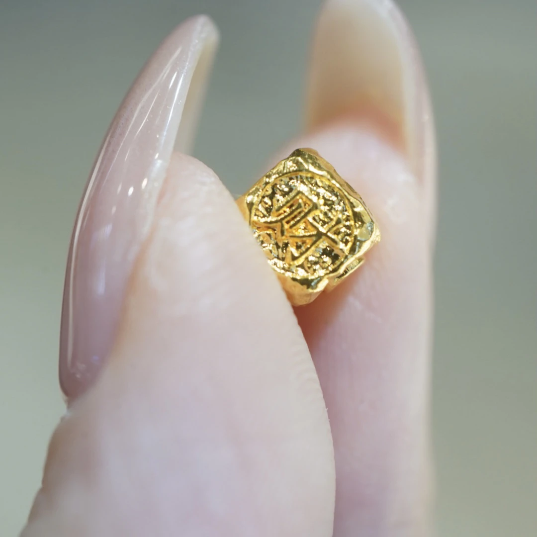 【宝曼珠宝】18K金招财进宝小配件卡6mm  小众珠宝 自由DIY