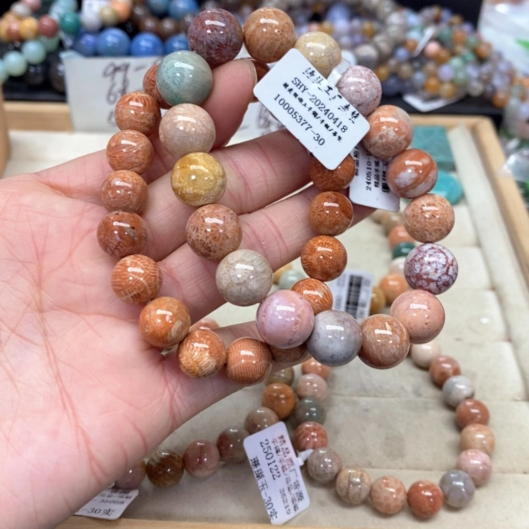 硅化珊瑚（珊瑚玉）手链未镶嵌文*500