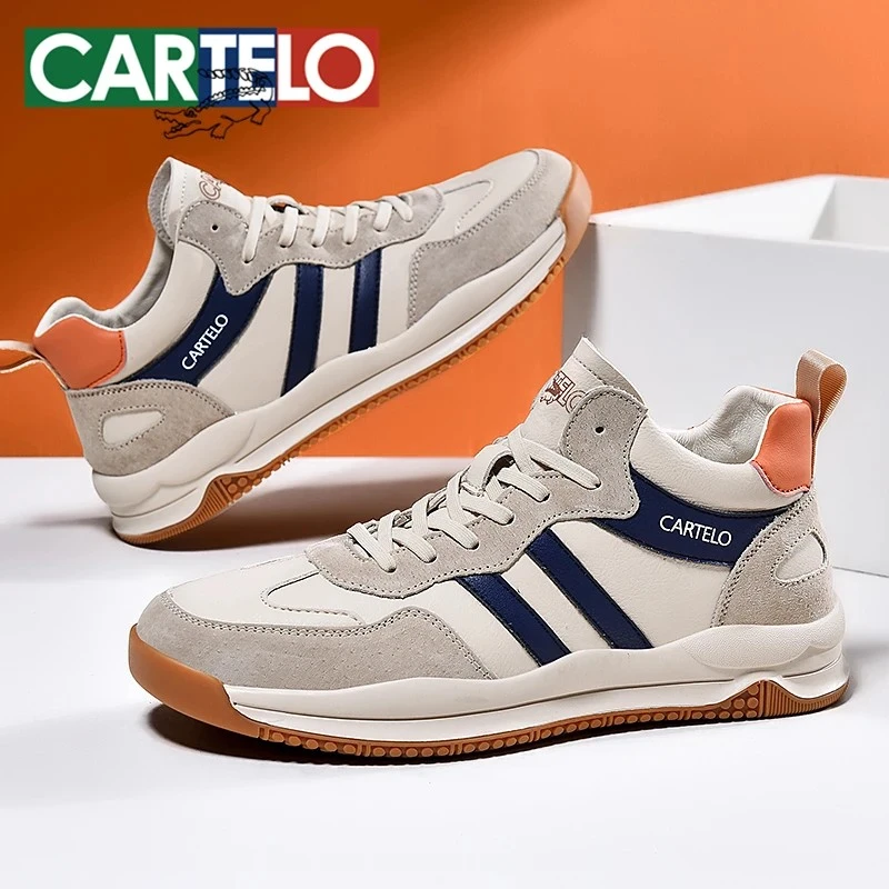 CARTELO/卡帝乐鳄鱼夏季休闲真皮男士透气舒适时尚运动鞋休闲鞋