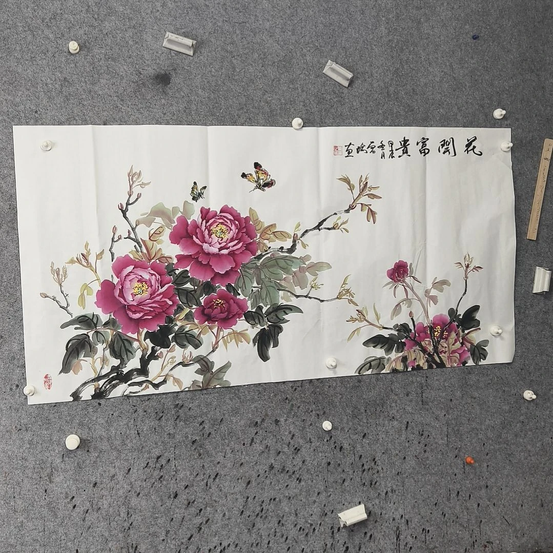 国画蓝*花开富贵险中求