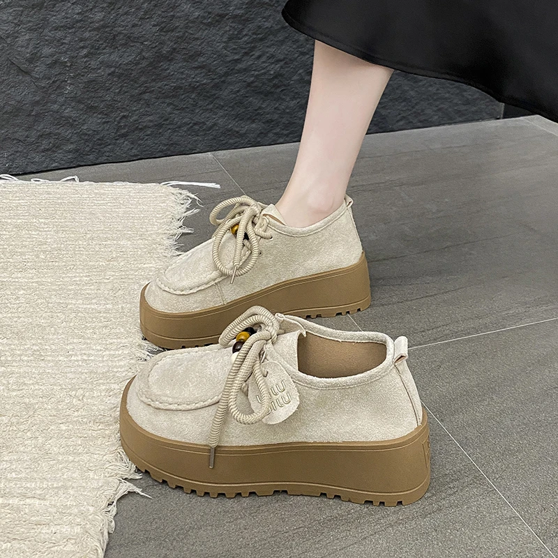 全包勃肯鞋女厚底增高2025年秋季新款复古休闲单鞋一脚蹬懒人鞋子