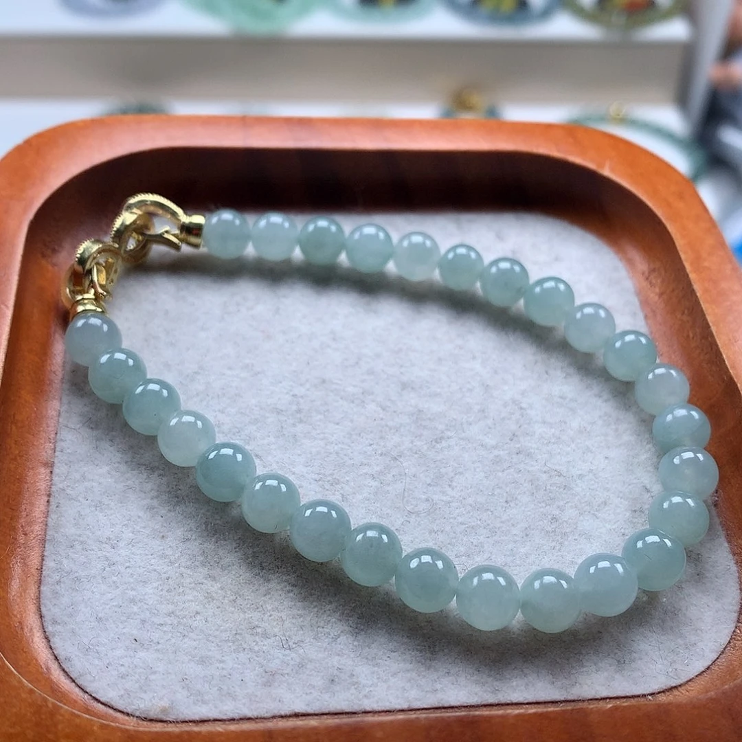 翡翠未镶嵌手串晴底6.6