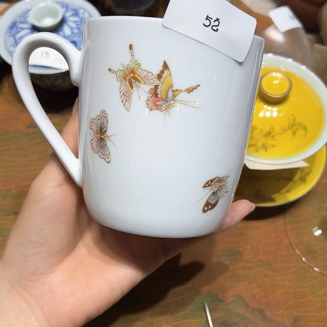 普通钢化玻璃双饮款自慢餐饮蝴蝶，马克杯11111