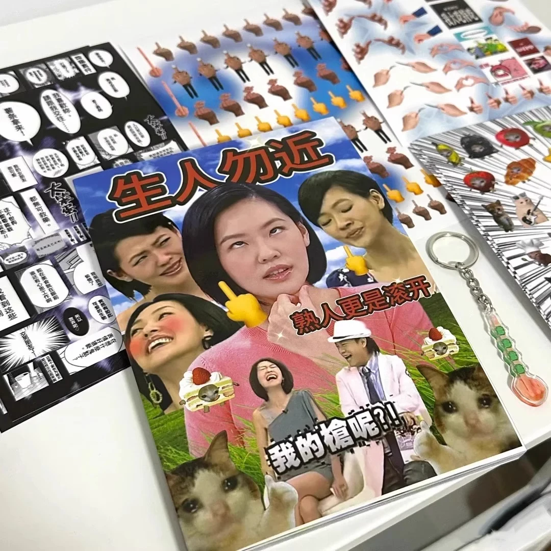 生人勿进小s网络梗贴纸书diy贴纸恶搞整蛊手账本手机书本装饰贴纸