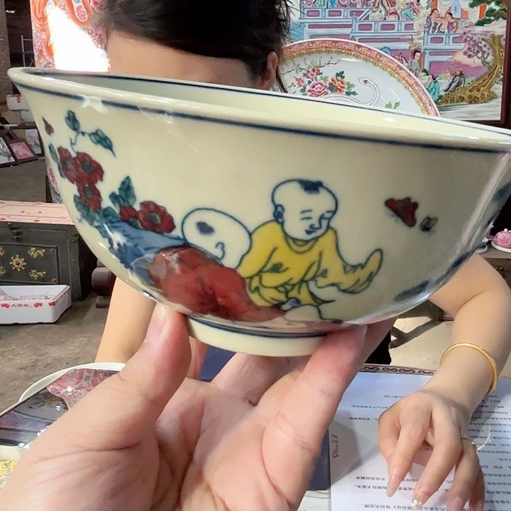 摆件景德镇高温陶瓷7.5寸人物碗