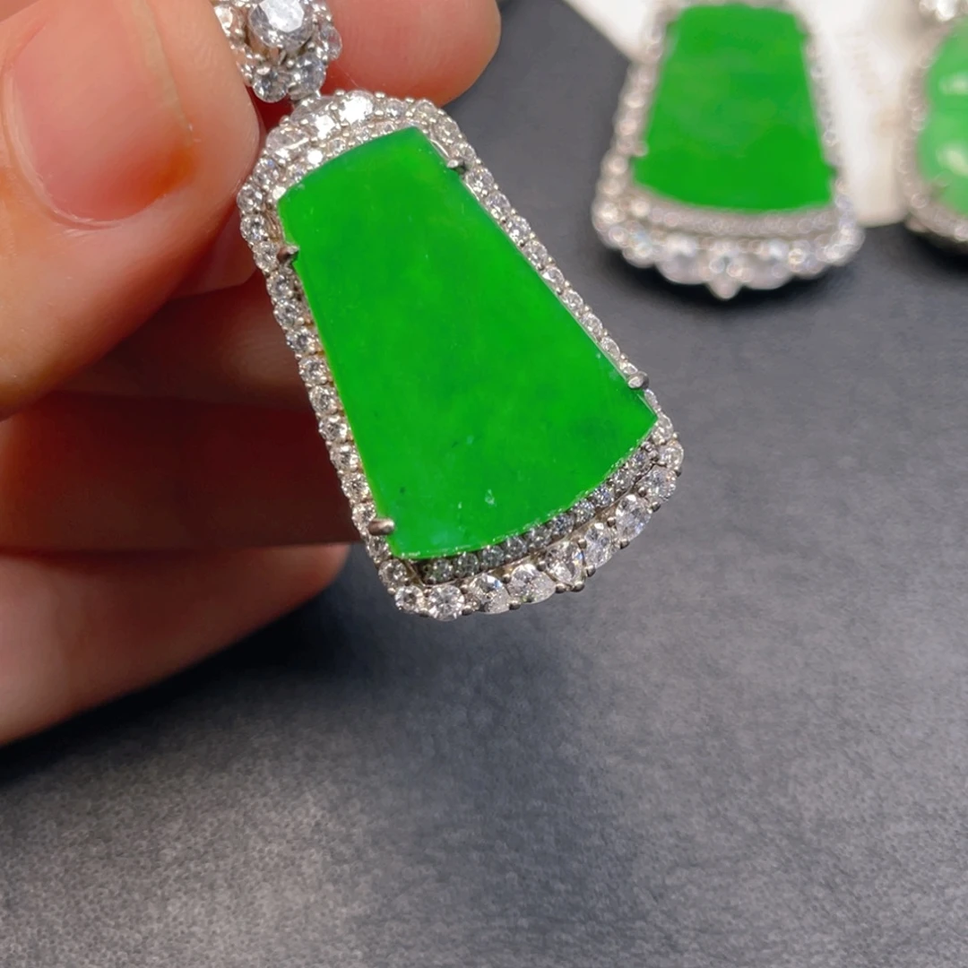 翡翠银S925镶嵌吊坠(不含链)