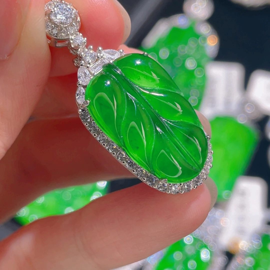 翡翠吊坠(不含链)银S925镶嵌