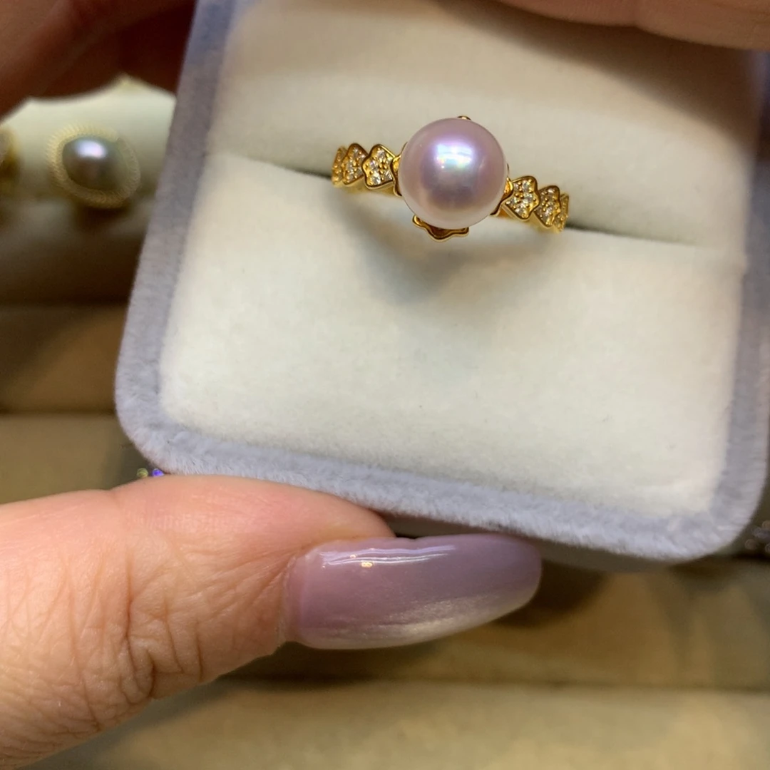 银S925镶嵌戒指海水珍珠