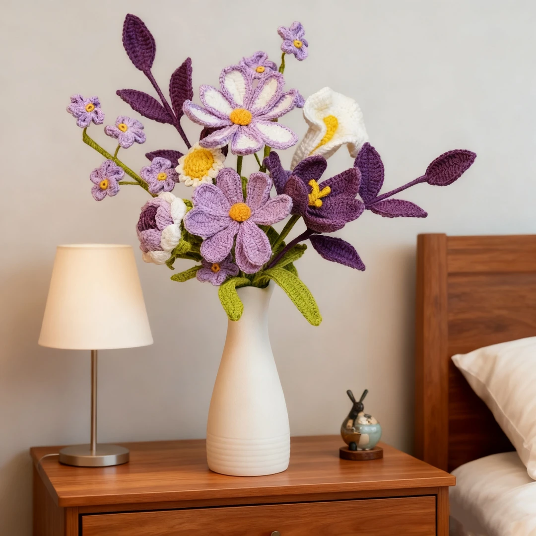 【家居装饰插花】毛线编织高颜值ins风手工装饰家居客厅卧室仿真花