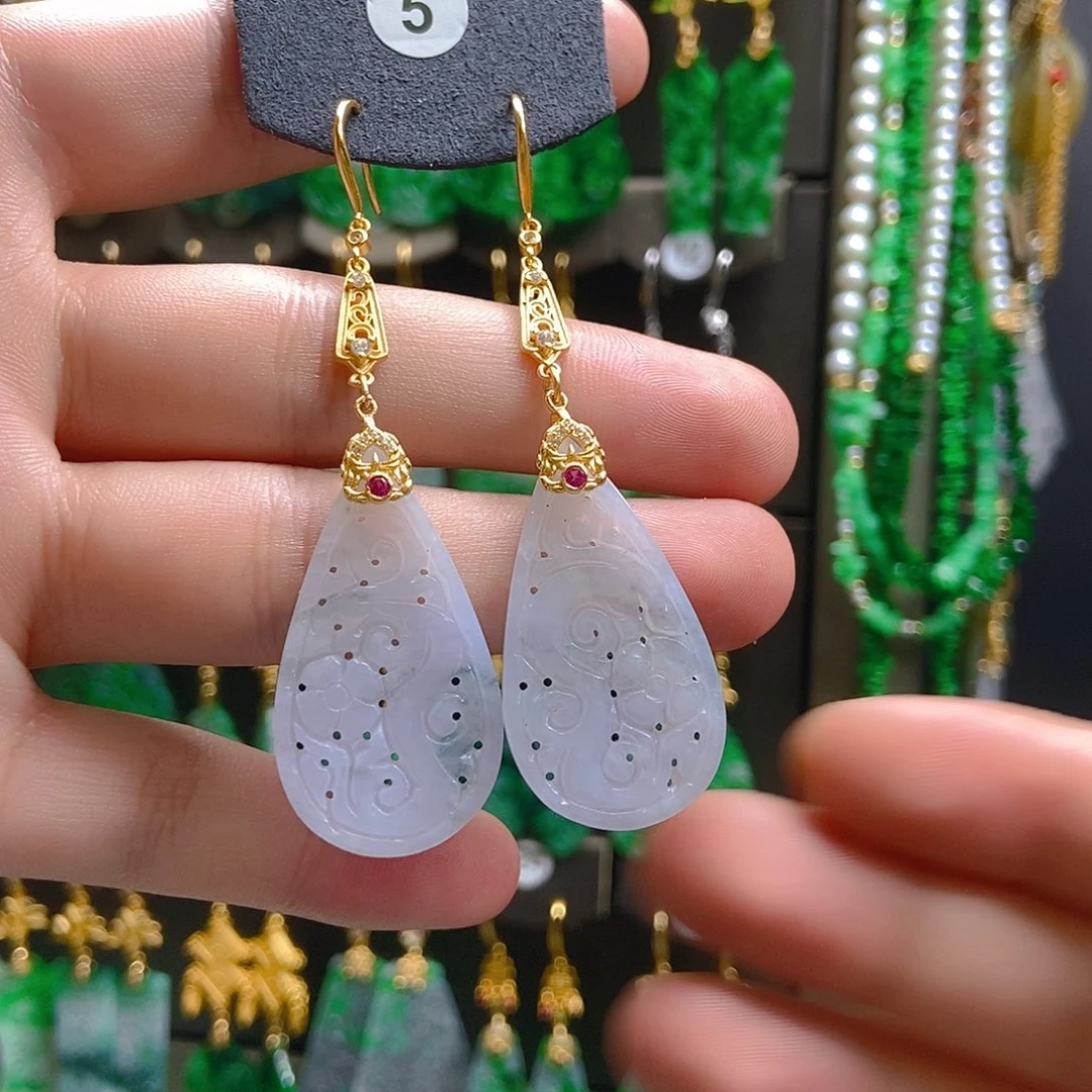 翡翠未镶嵌耳饰翡翠