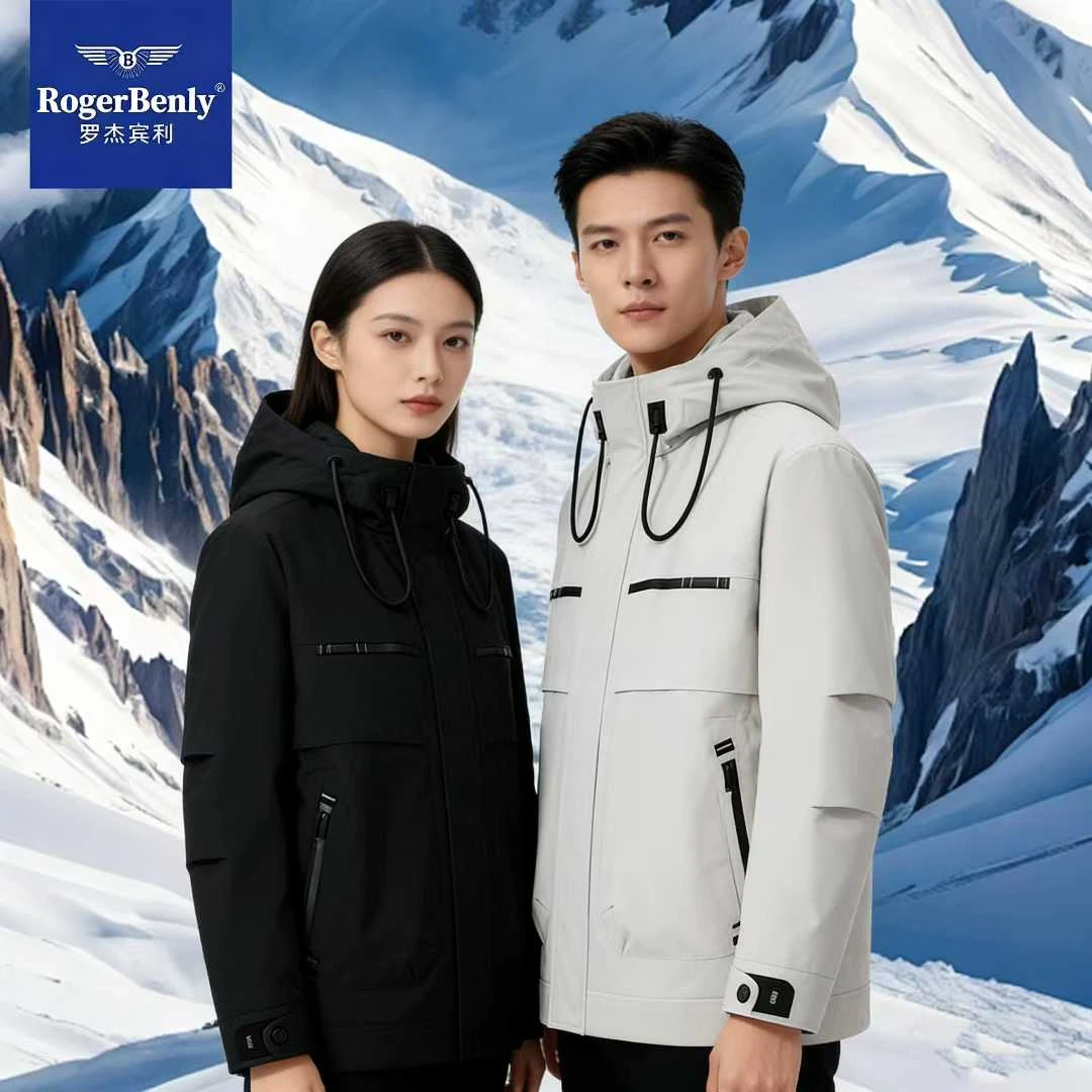 罗杰宾利男士连帽工装风宽松棉衣休闲百搭棉服外套876705