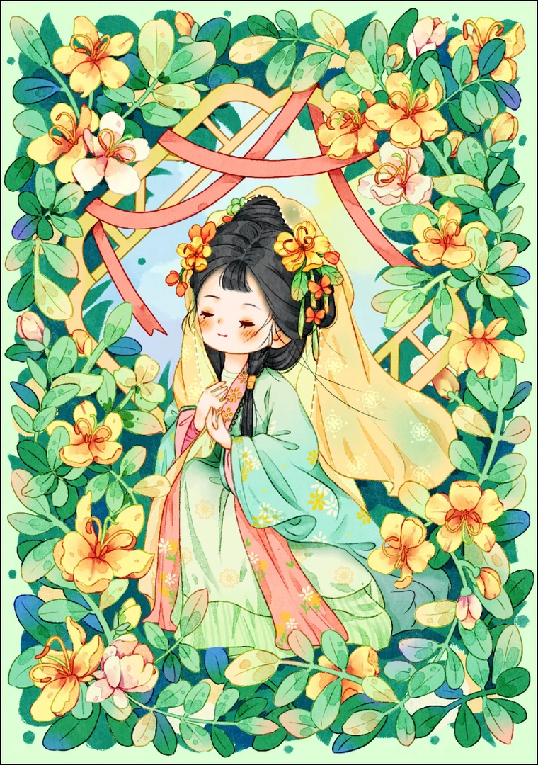 珺禾&二十四节气双颊决明一立冬70*95金丝布四股线54色（无工具）