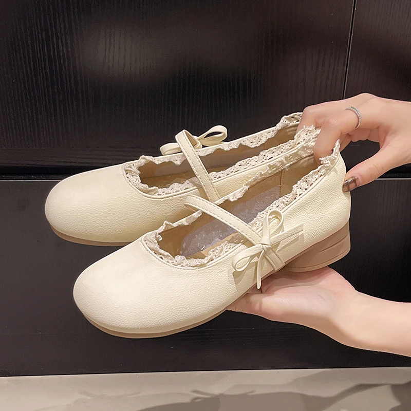 夏天穿裙子专用鞋子法式气质甜美低跟玛丽珍秋季新款单鞋裙子浅口