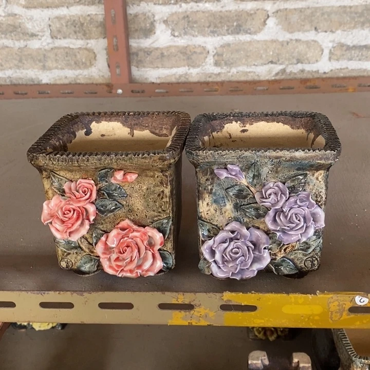 红陶青藤花器多肉花盆