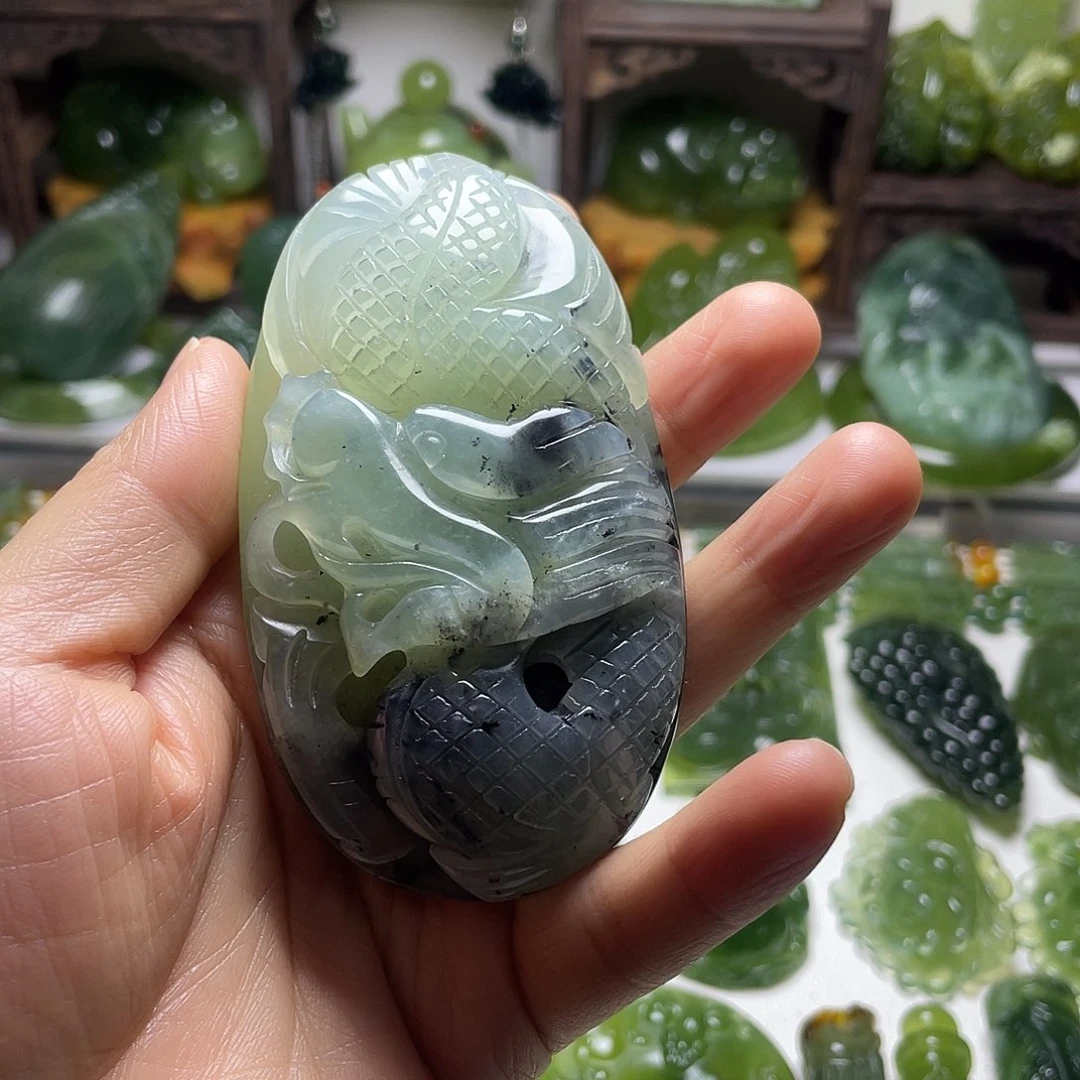 蛇纹石玉未镶嵌手把