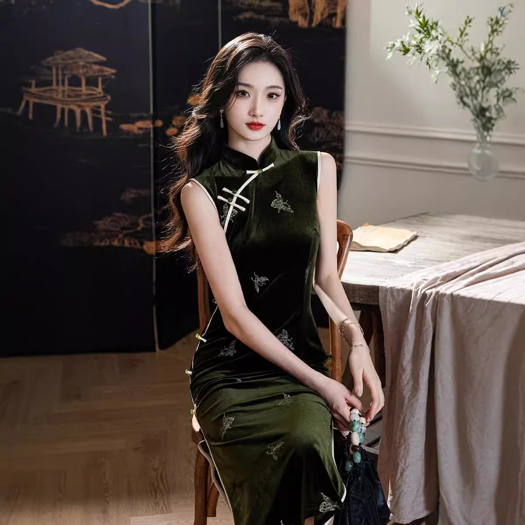 秋新款2024无袖旗袍复古老上海民国风改良新中式年轻款少女
