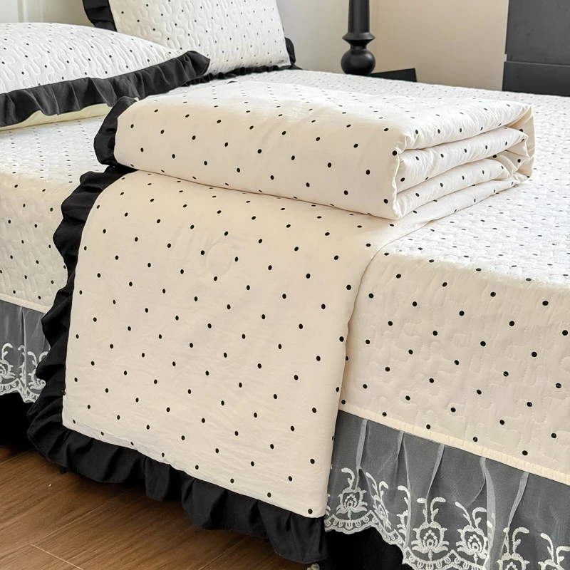 2025新款时尚印花水洗棉夏被床盖四件套三件套高端床品亲肤舒适