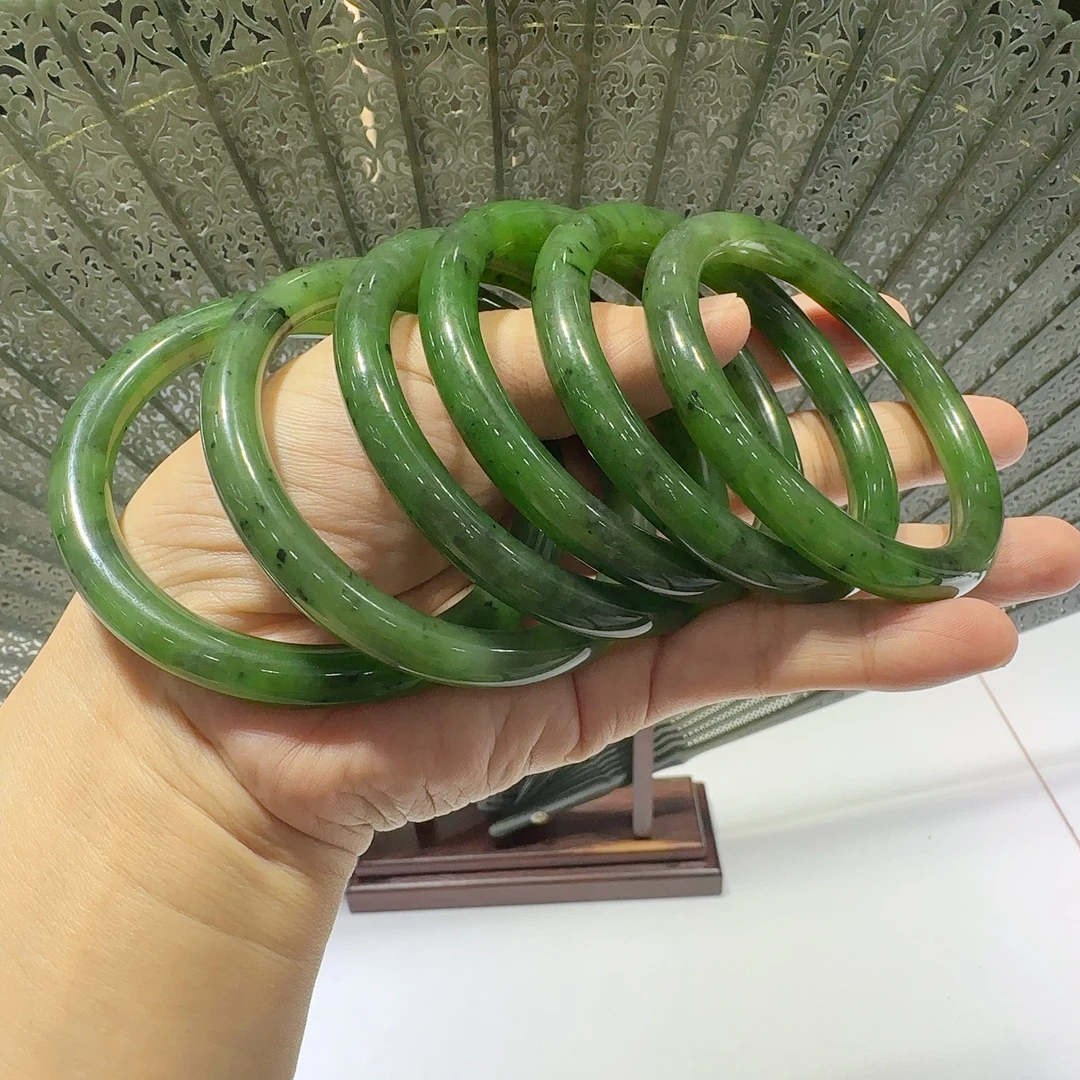 【國玉晓芸】卡8*8mm 俄料圆条碧玉精选手镯