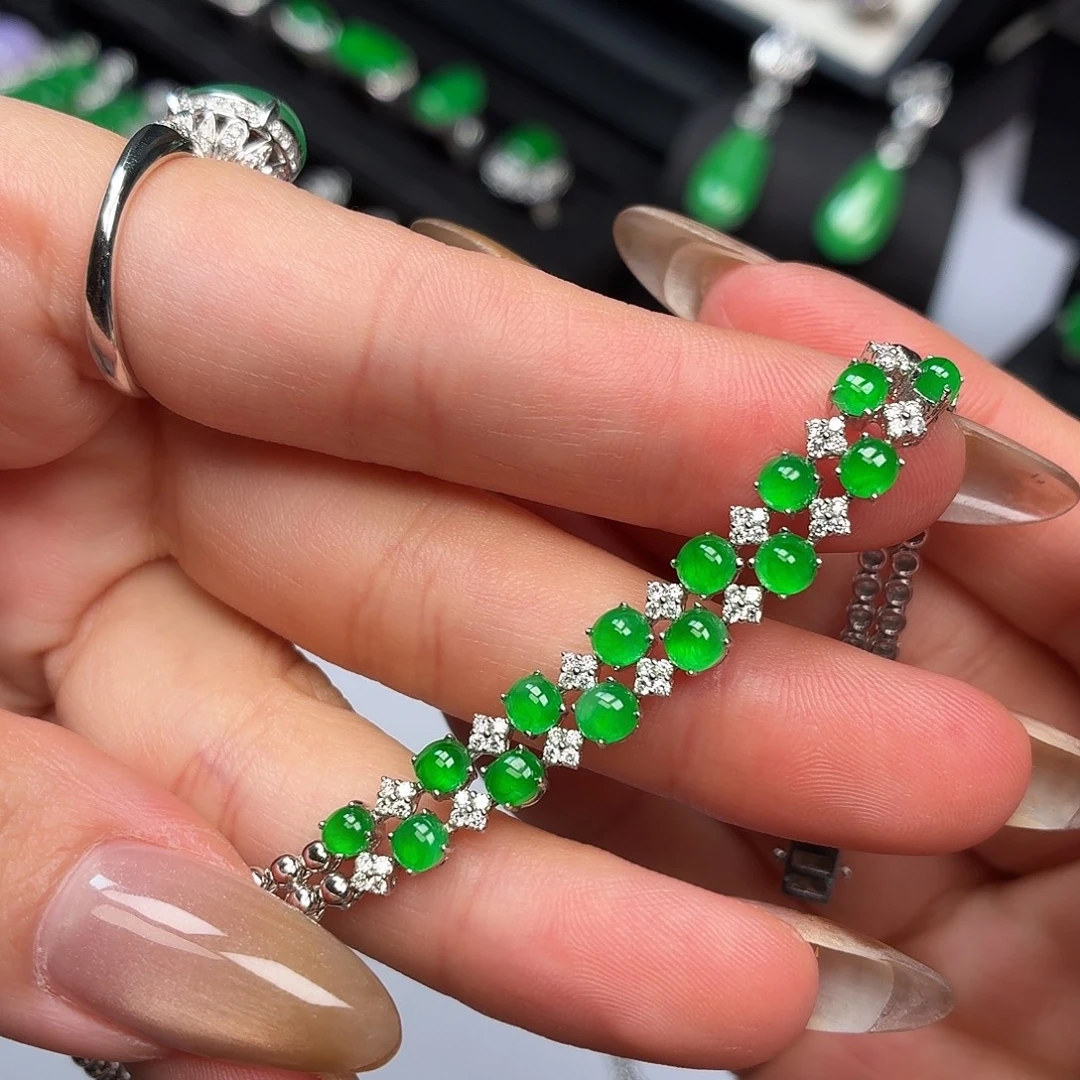 翡翠未镶嵌手链004冰蛋手链