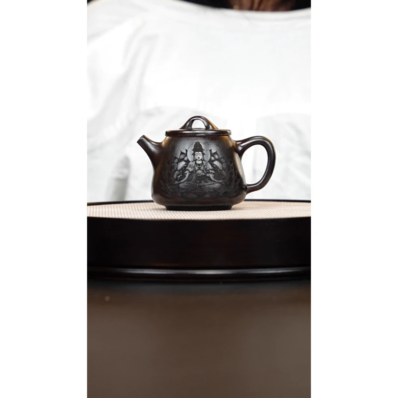 宜兴紫砂 心经高瓢铁血红砂 朱志远