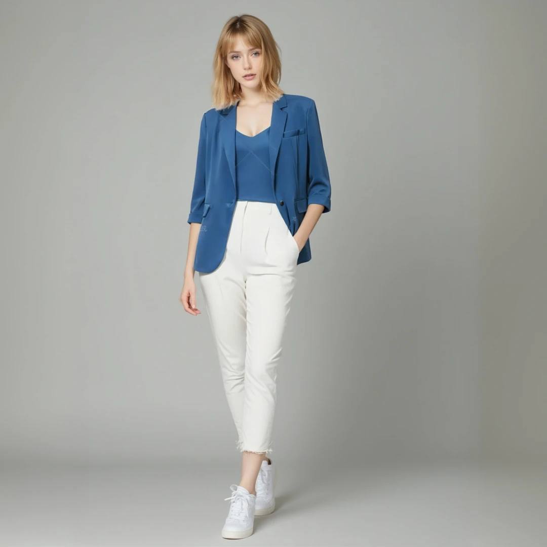 气质小个女春夏季七分袖休闲通勤子西装外套