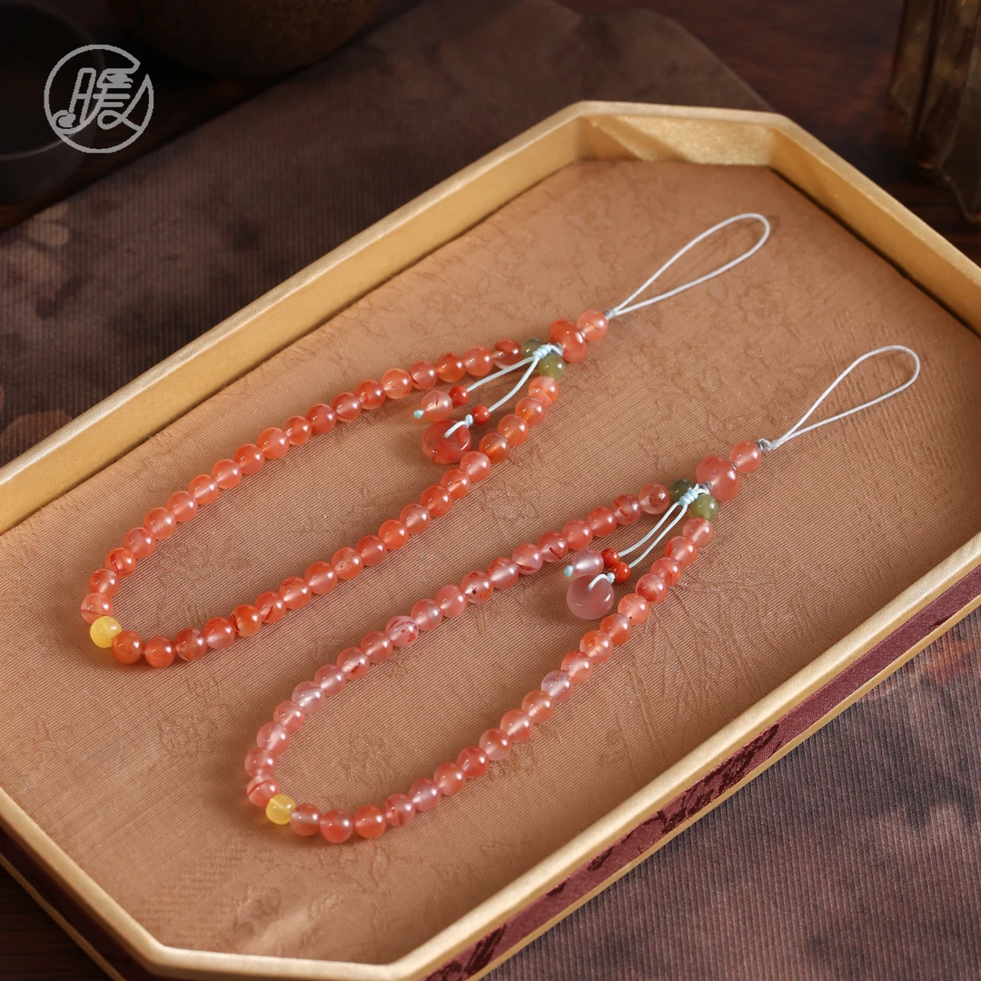 Nuanyan/暖言天然南红玛瑙挂件搭配平安扣手机挂Z3235多样性发一