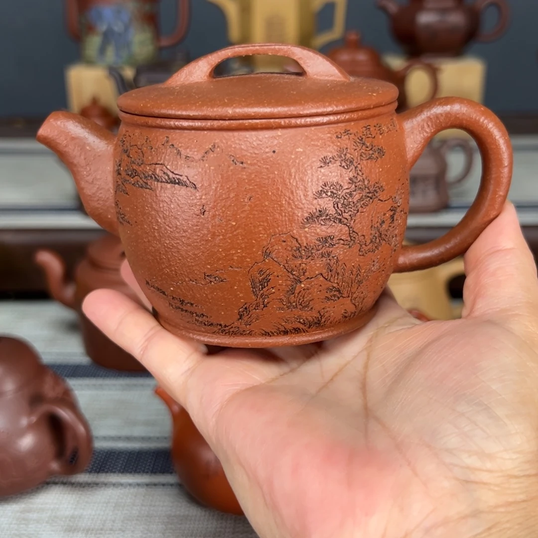 茶壶紫砂汉瓦红降坡全手工