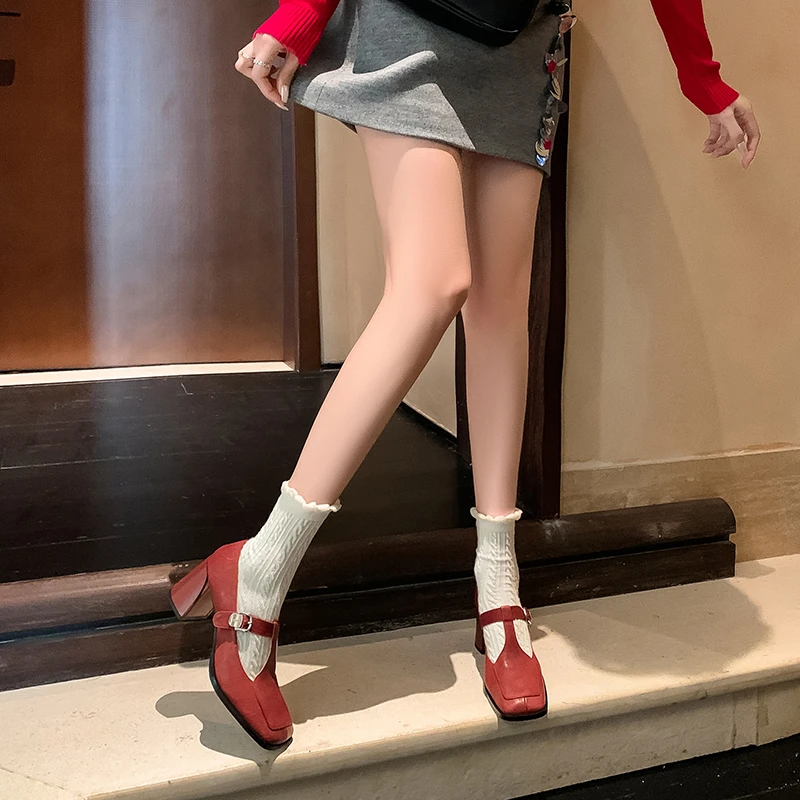 【刘公子】2025春夏季真皮气质百搭高级大牌扣件高级一字扣单鞋6cm