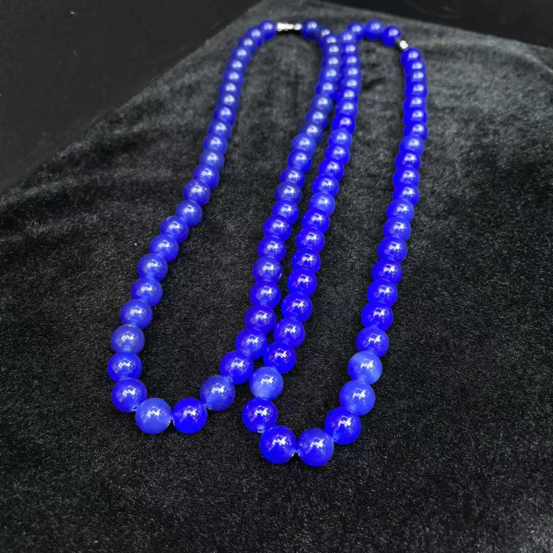 面面来财珠宝S6082【福翠缘】中华蓝血海灵芝玛瑙蓝项链-送礼佳品