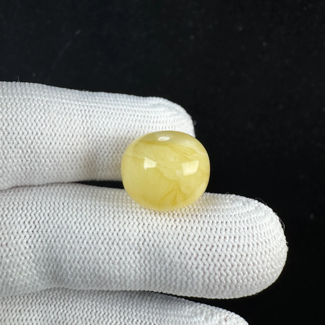 F2709天然原矿蜜蜡 浓蜡墩子 15.4*11.9mm支持复检