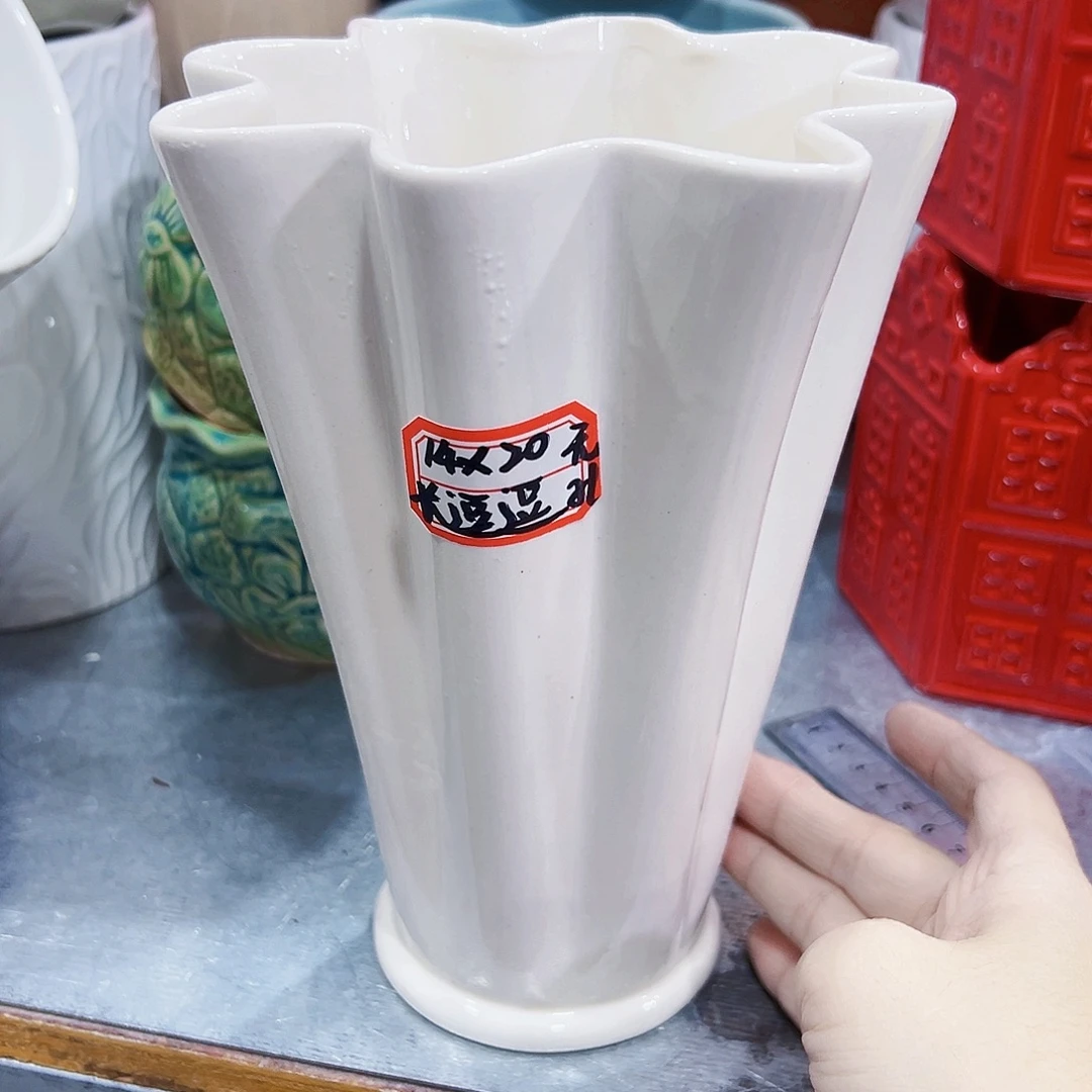 外贸尾单陶瓷花盆凑大的10米包邮无孔