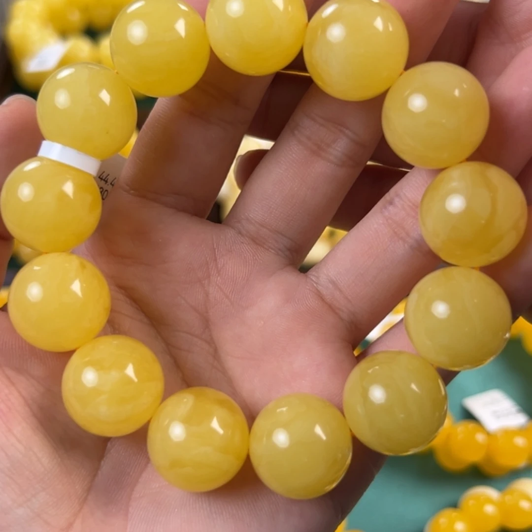 琥珀未镶嵌手链44.4g焦皮同料18mm jyy