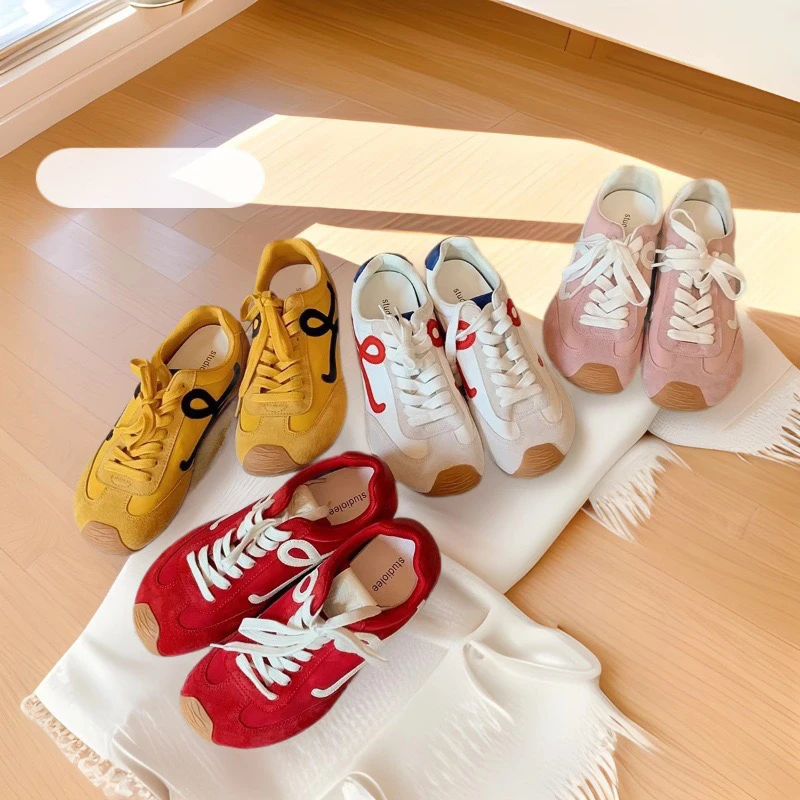 【全色系内增高】复古德训2025年秋季新款厚底小白丑萌运动增高女鞋